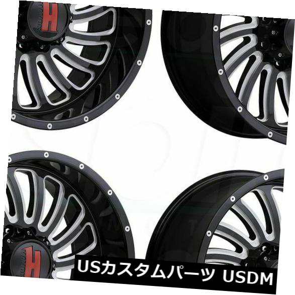 ホイール 4本セット 20x9 Havok H111 5x5 / 5x127 -12ブラックミルドホイールリムセット（4）  20x9 Haの通販は
