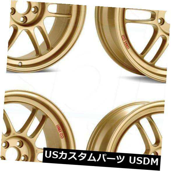 ホイール 4本セット 17x8 Enkei RPF1 5x100 45ゴールドペイントホイールリムセット（4）  17x8 Enkei RPの通販は