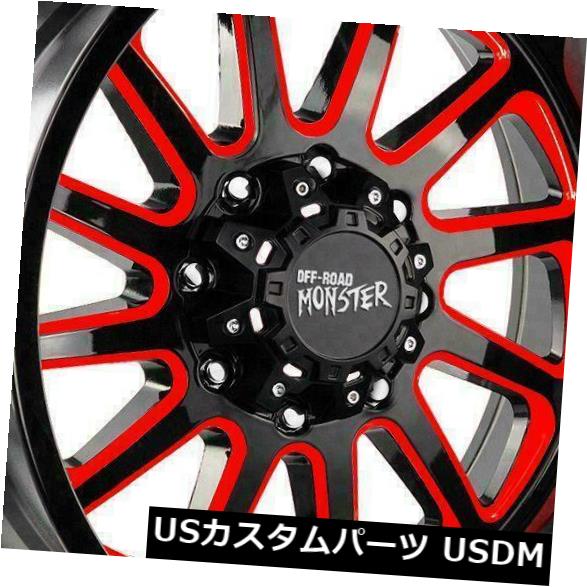ホイール 4本セット 20x10オフロードモンスターM17 6x5.5 / 6x139.7 -19ブラックミルドレッドホイールリムセット（4の通販は