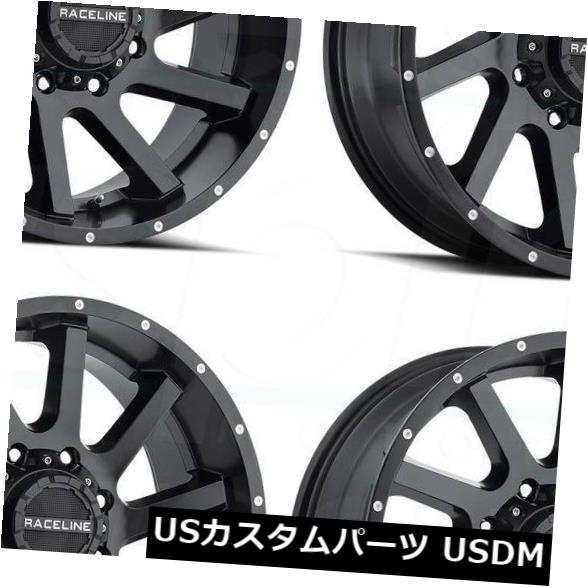 ホイール 4本セット 20x9 Raceline 932B Twist 8x6.5 / 8x165.1 -12ブラックホイールリムセット（4の通販は