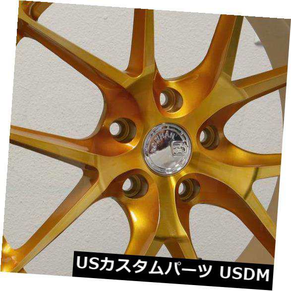 ホイール 4本セット 20x9 / 20x10.5 Aodhan LS007 LS7 5x120 30/35ゴールド加工フェイスホイールリムの通販は