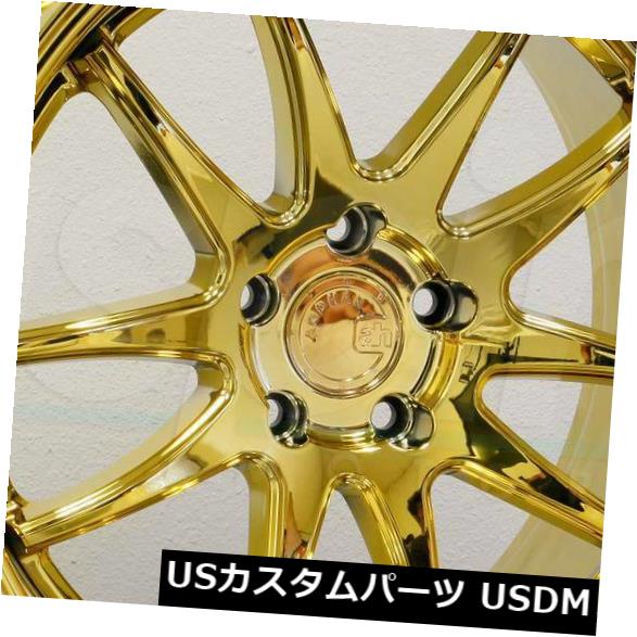 ホイール 4本セット 18x9.5 / 18x10.5 Aodhan DS02 DS2 5x120 15/22ゴールドバキュームホイールリムの通販は
