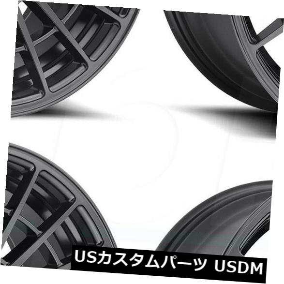 ホイール 4本セット 17x8 Rotiform Las R R142 5x100 / 5x114.3 30マットブラックホイールリムセットの通販は