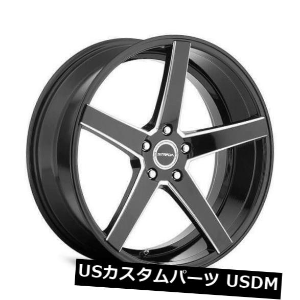 ホイール 4本セット 22x9.5 Strada S35 Perfetto 6x5.5 / 6x139.7 24ブラックミルドホイールリムセ