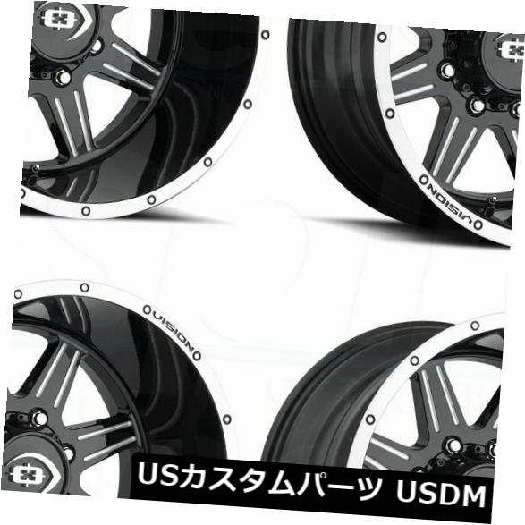 ホイール 4本セット 20x9 Vision 421 Cannibal 6x135 12ブラックミルドホイールリムセット（4）  20x9 の通販は