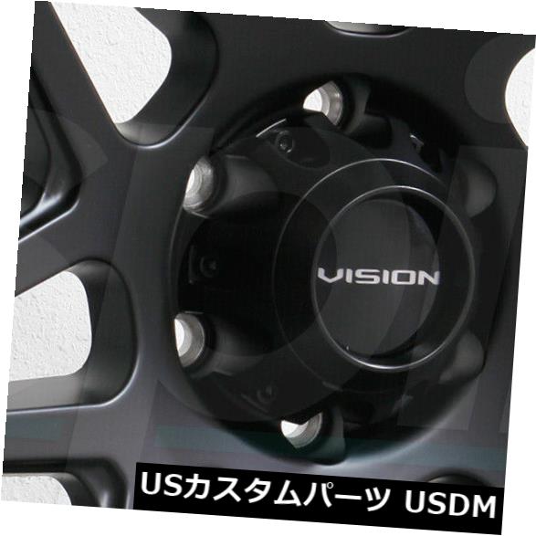 ホイール 4本セット 18x9 Vision 416 Se7En 8x6.5 / 8x165.1 12サテンブラックホイールリムセット（4）の通販は