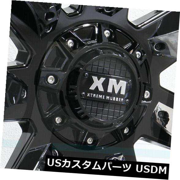 ホイール 4本セット 20x10 Xtreme Mudder XM326 5x5.5 / 5x150 0グロスブラッククロームインサートホイの通販は 386,760円
