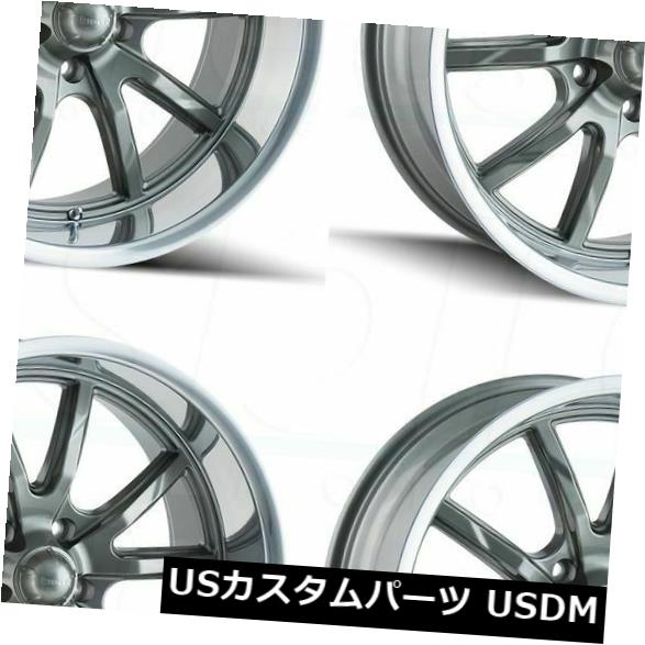 ホイール 4本セット 20x8.5 / 20x10 Ridler 650 5x5 / 5x127 0/0 Gunmetal Wheels Rの通販は