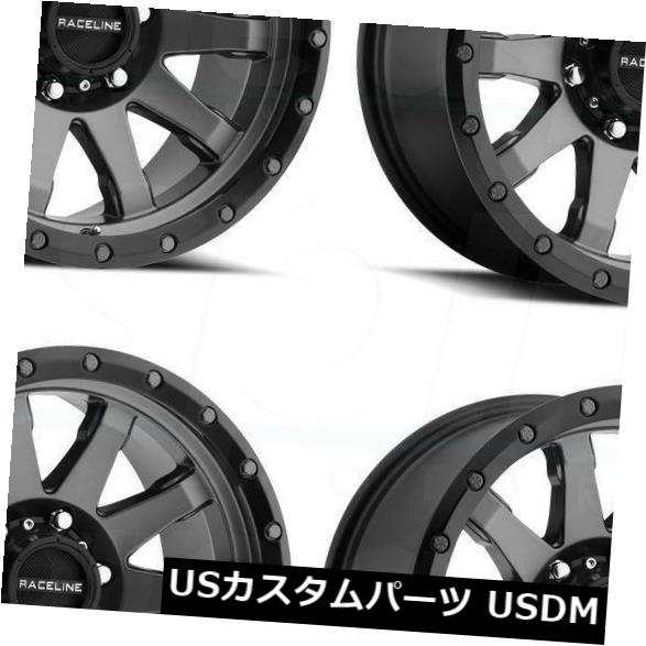 ホイール 4本セット 17x9 Raceline 934Gクラッチ6x5.5 / 6x139.7 -12ガンメタルホイールリムセット（4）
