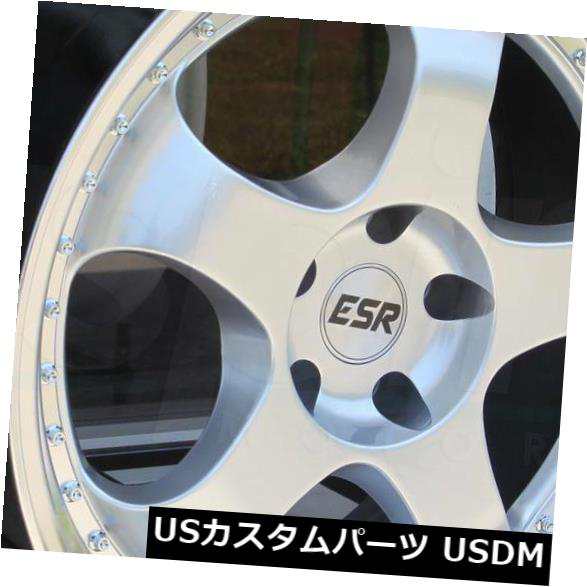 ホイール 4本セット 18x8.5 / 18x10.5 ESR SR06 SR6 5x112 30/22ハイパーシルバーホイールリムセット（の通販は