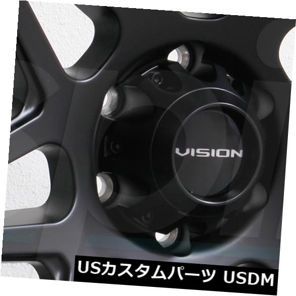 ホイール 4本セット 17x9 Vision 416 Se7En 5x5 / 5x127 -12サテンブラックホイールリムセット（4）  1の通販は
