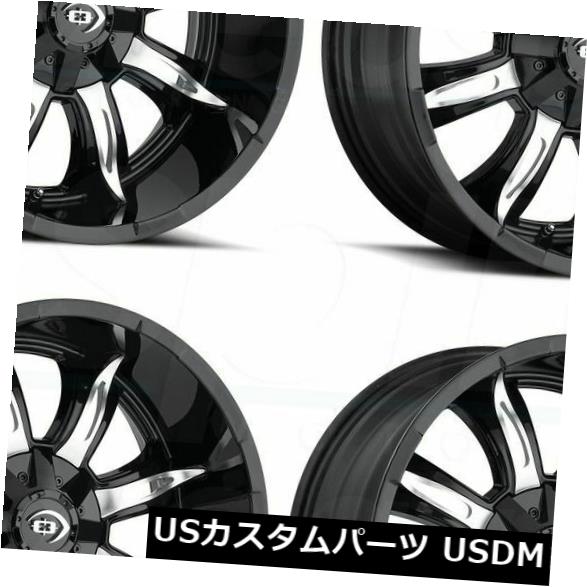 ホイール 4本セット 20x10 Vision 423 Manic 6x5.5 / 6x139.7 -25ブラックマシニングホイールNew の通販は