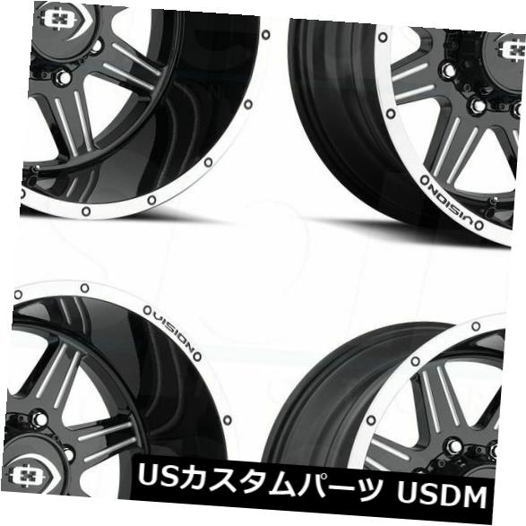 ホイール 4本セット 20x9 Vision 421 Cannibal 5x5.5 / 5x139.7 12ブラックミルドホイールリムセットの通販は 184,800円