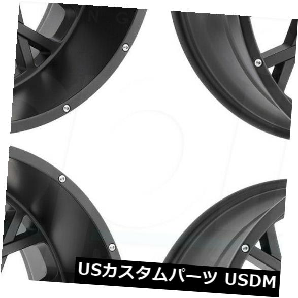 ホイール 4本セット 20x9 Vision 412ロッカー6x5.5 / 6x139.7 10サテンブラックホイールリムセット（4） 2