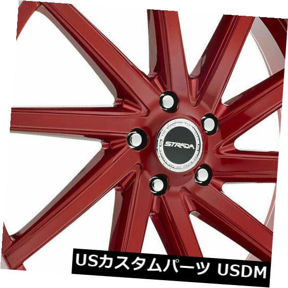 ホイール 4本セット 20x8.5 Strada S41 Sega 5x114.3 35キャンディレッドホイールリムセット（4）  20x8の通販は 182,820円