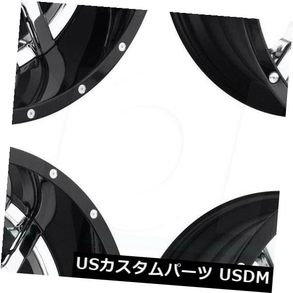 ホイール 4本セット 20x12フューエルスレッジD270 8x6.5 / 8x165.1 -43クロームブラックリップホイールリムセット（の通販は