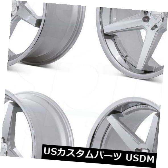 ホイール 4本セット 22x9.5 / 22x11フェラーダFR3 5x120 15/20マシンシルバークロームリップホイールRiセット（4の通販は