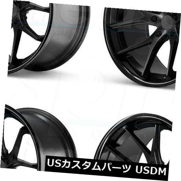 ホイール 4本セット 22x9.5 / 22x11 Ferrada FR2 5x112 15/20マットブラックブラックリップホイールリムセの通販は