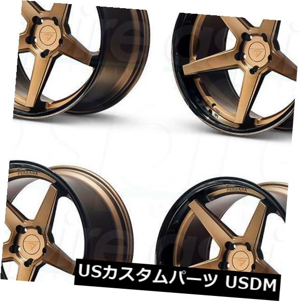 ホイール 4本セット 22x9.5 / 22x11 Ferrada FR3 5x120 15/20マットブロンズブラックリップホイールリムセの通販は