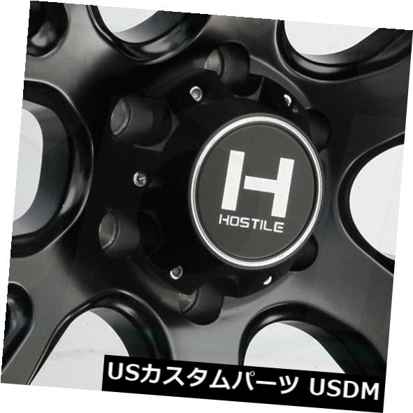 ホイール 4本セット 24x14敵対的H113レイジ8x180 -76フルブラックホイールリムセット（4）  24x14 Hostile Hの通販は 333,828円