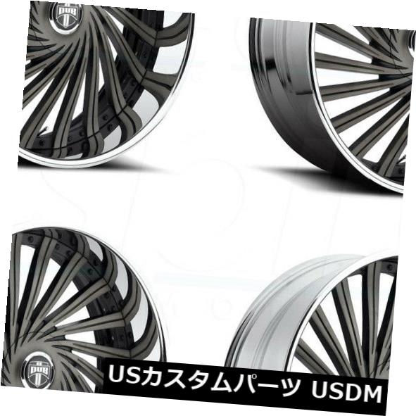 ホイール 4本セット 26x9 DUB Daze S241 5x4.75 / 5x5 5ブラックマシンドホイールリムセット（4）  26x9の通販は