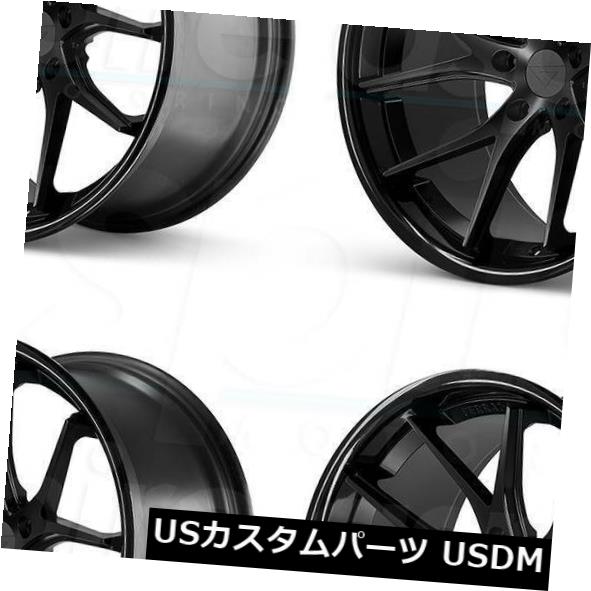 ホイール 4本セット 20x9 / 20x10.5フェラーダFR2 5x112 35/38マットブラックブラックリップホイールリムセット（4の通販は