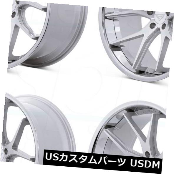 ホイール 4本セット 20x9 / 20x10.5フェラーダFR2 5x120 20/28マシンシルバークロームリップホイールRiセット（4の通販は