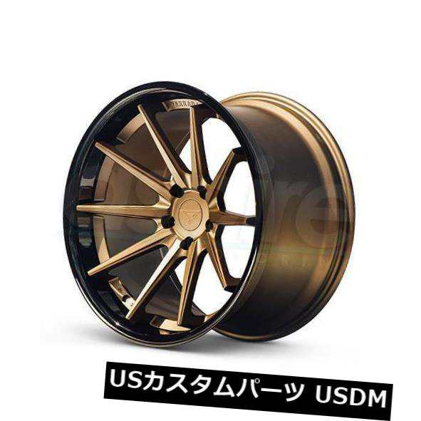 ホイール 4本セット 20x9 / 20x10.5フェラーダFR4 5x114.3 15/15マットブロンズブラックリップホイールリムセットの通販は