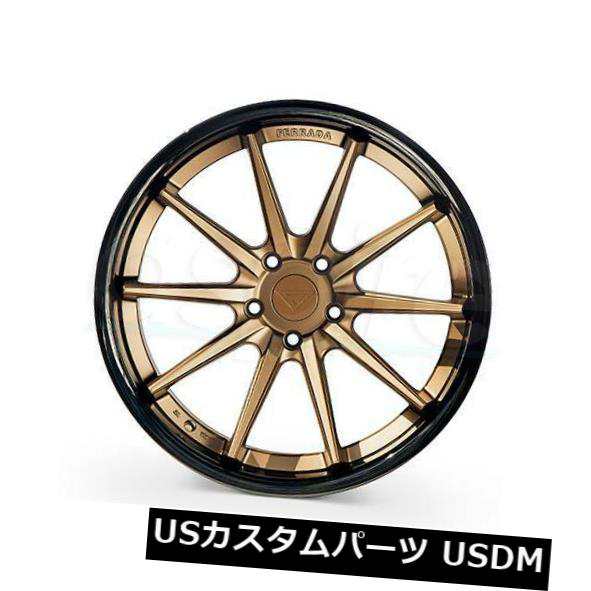 ホイール 4本セット 20x9 / 20x10.5フェラーダFR4 5x114.3 15/15マットブロンズブラックリップホイールリムセットの通販は
