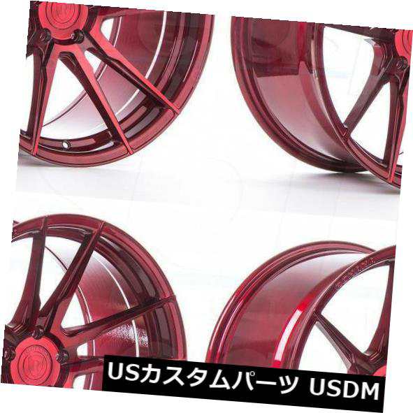 ホイール 4本セット 20x9 / 20x10 Rohana RF2 5x114.3 25/25レッドホイールリムセット（4）  20x9/の通販は
