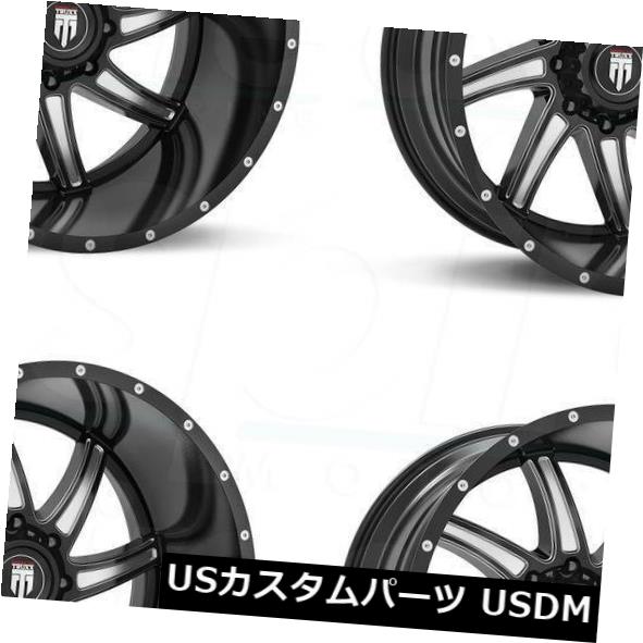 ホイール 4本セット 24x14 Truxx AT162 5x5 / 5x127 -76ブラックミルドホイールリムセット（4）  24x14の通販は
