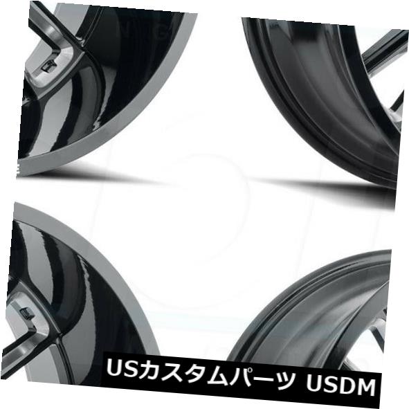 ホイール 4本セット 22x12敵対的なH115プレデター6x5.5 / 6x139.7 -44ブラックミルドホイールリムセット（4）  2の通販は 261,360円