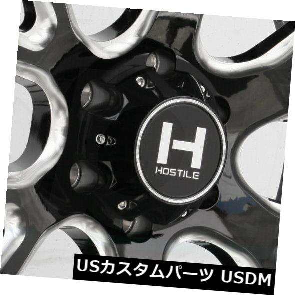 ホイール 4本セット 22x12敵対的なH113レイジ5x5 / 5x127 -44ブラックミルドホイールリムセット（4）  22x12 Hの通販は 273,834円