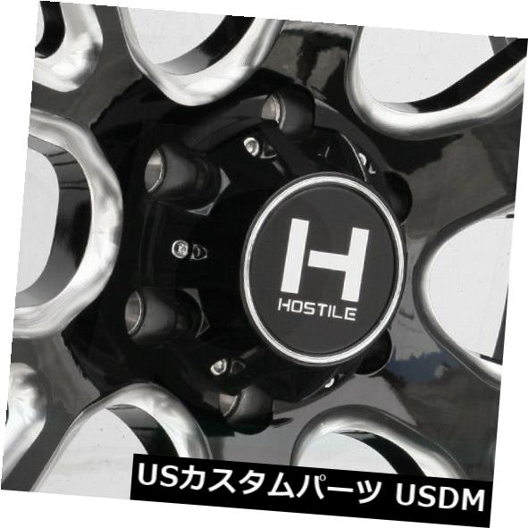 ホイール 4本セット 22x12敵対的H113レイジ5x150 -44ブラックミルドホイールリムセット（4）  22x12 Hostile の通販は 273,834円