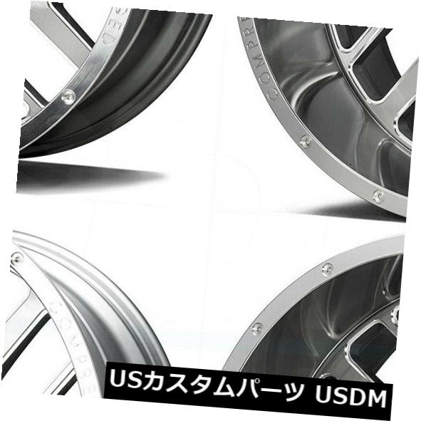ホイール 4本セット 20x12 AX AX2.1 8x6.5 / 8x165.1 -44シルバーブラシミルドホイールリムセット（4）  2の通販は 587,400円