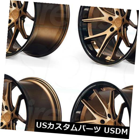 ホイール 4本セット 19x8.5 / 19x10.5 Ferrada FR2 5x120 15/25マットブロンズブラックリップホイールリの通販は