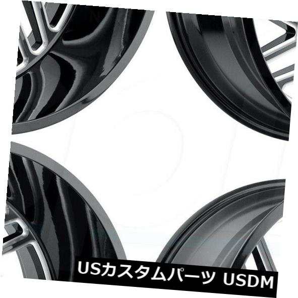 ホイール 4本セット 22x14敵対的なH116ジグソー8x180 -76ブラックミルドホイールリムセット（4）  22x14 Hostilの通販は