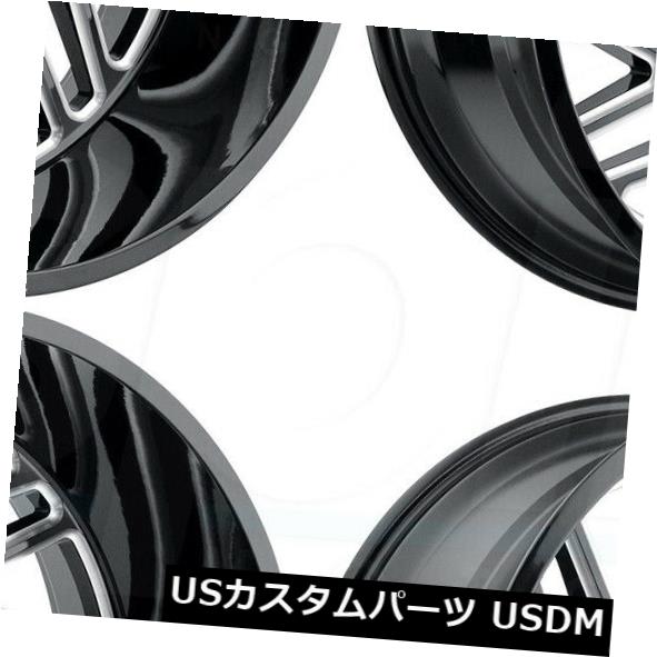ホイール 4本セット 22x14敵対的なH116ジグソー8x170 -76ブラックミルドホイールリムセット（4）  22x14 Hostilの通販は