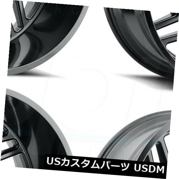 ホイール 4本セット 22x12敵対的なH116ジグソー8x170 -44フルブラックホイールリムセット（4）  22x12 Hostileの通販は 248,292円