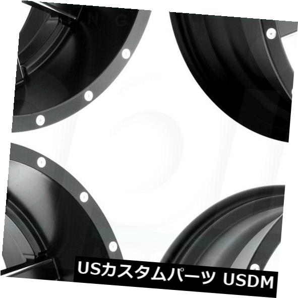 ホイール 4本セット 22x12 Fuel Maverick D538 8x170 -44ブラックミルドホイールリムセット（4） 22x1の通販は