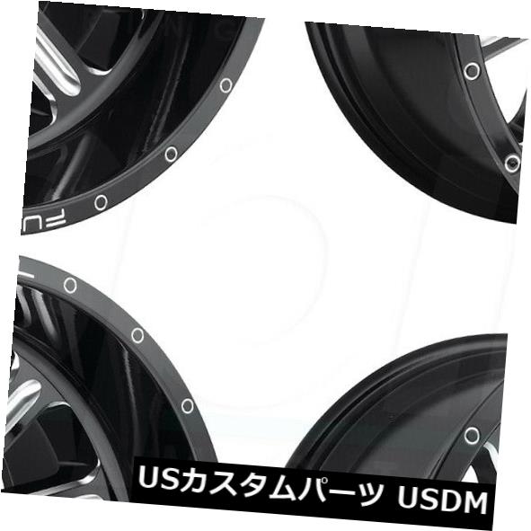 ホイール 4本セット 22x12フューエルハードラインD620 8x6.5 / 8x165.1 -44ブラックミルドホイールリムセット（4）の通販は 572,880円