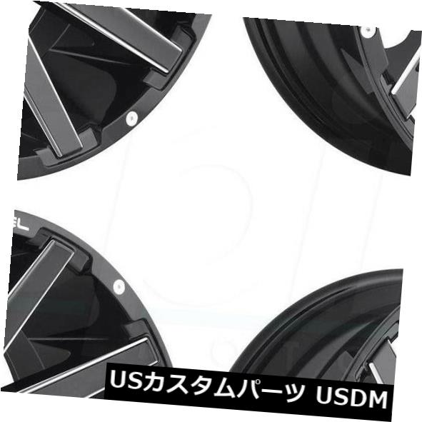 ホイール 4本セット 22x12フューエルコントラD615 8x170 -44ブラックミルドホイールリムセット（4）  22x12 Fuelの通販は