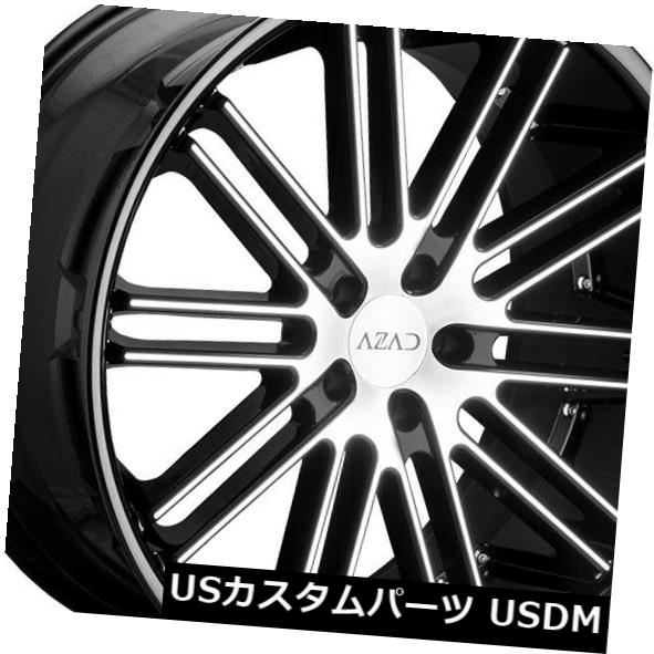 ホイール 4本セット 22x9 / 22x10.5 Azad AZ22 5x114.3 35/40ブラックマシニングホイールリムセット（4）の通販は