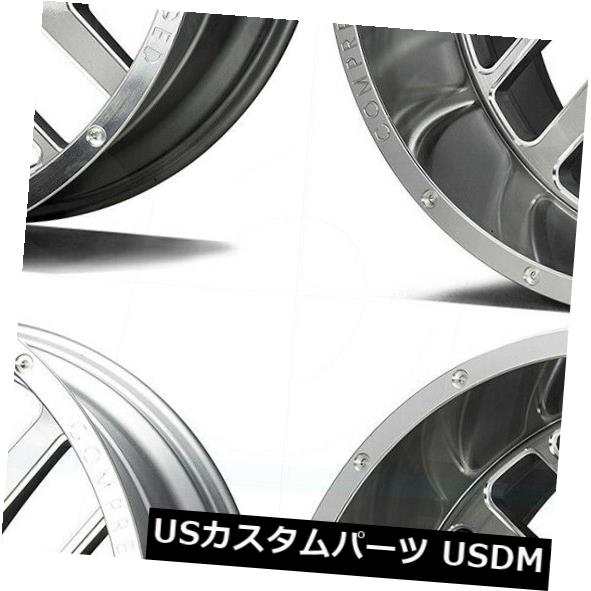 ホイール 4本セット 20x10 AX AX2.1 8x6.5 / 8x165.1 -19シルバーブラシミルホイールリムセット（4）  20の通販は