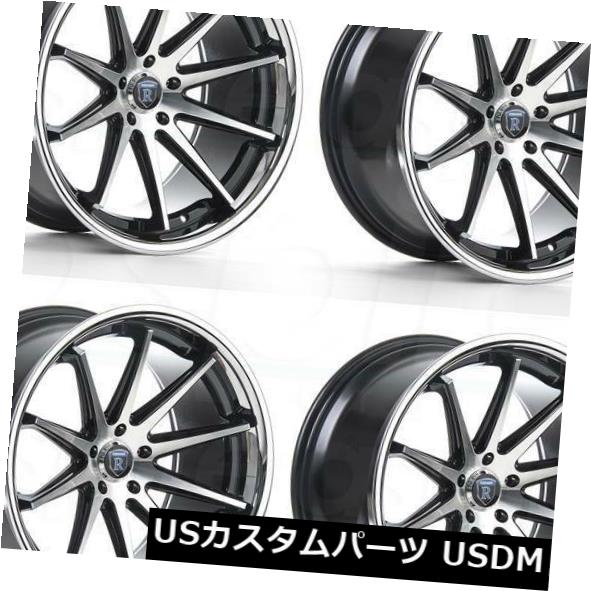 ホイール 4本セット 20x9 Rohana RC10 5x112 35マシンブラックホイールリムセット（4）  20x9 Rohana R