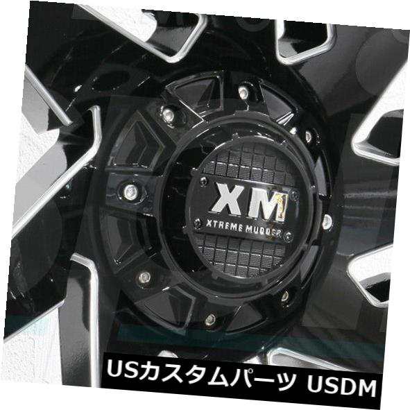 ホイール 4本セット 24x12 Xtreme Mudder XM301 6x135 / 6x5.5 -44グロスブラックミルドホイールリムの通販は