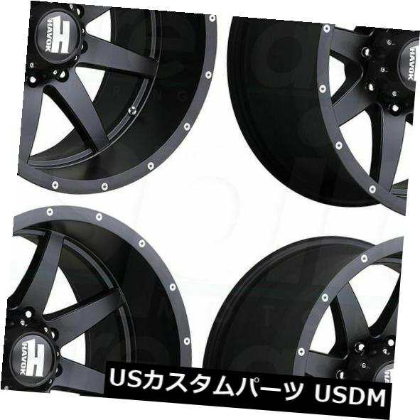 ホイール 4本セット 22x14 Havok H112 8x180 -76マットブラックホイールリムセット（4）  22x14 Havok の通販は