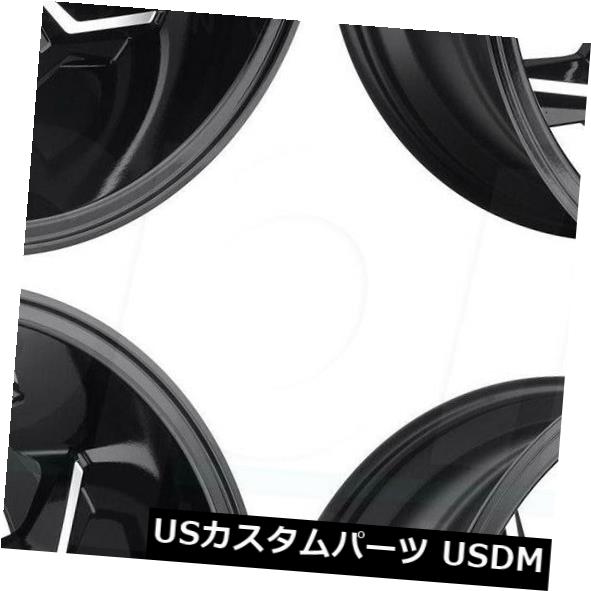 ホイール 4本セット 20x12フューエルアベンジャーD606 5x5.5 / 5x150 -44ブラックマシンドホイールリムセット（4）