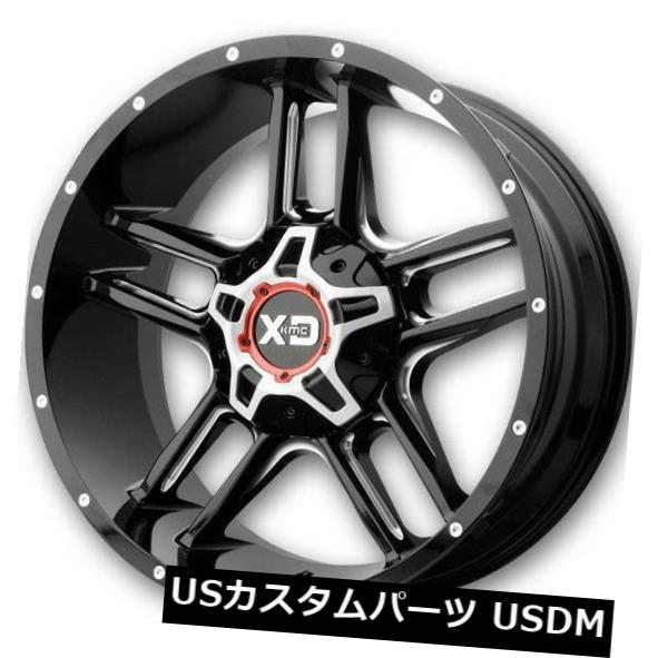 ホイール 4本セット 20x12 XD XD839クランプ8x170 -44ブラックミルドホイールリムセット（4）  20x12 XD XDの通販は