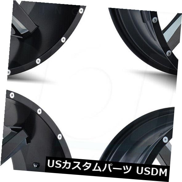 ホイール 4本セット 22x12カリオフロードバステッド6x135 / 6x5.5 -44サテンブラックミルドホイールリムセット（4）  2の通販は 239,976円